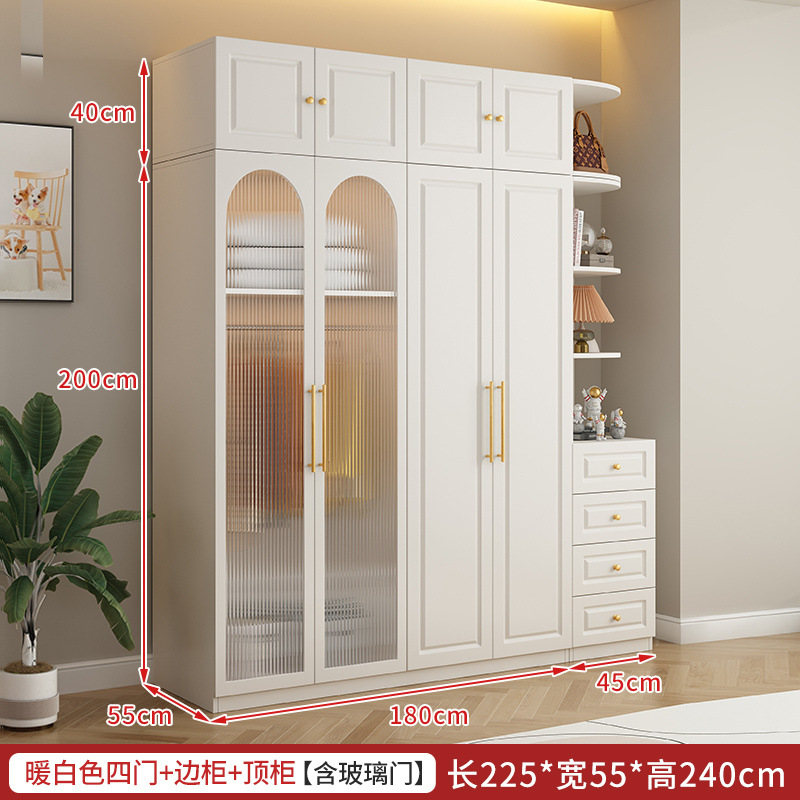 Xin Sheng Hongmao multicapa crema armario italiano armario de madera maciza dormitorio casero fácil ensamblaje armario de almacenamiento