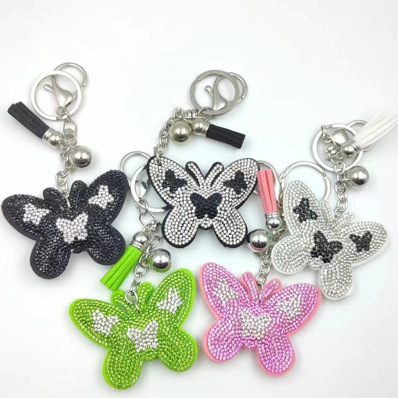 30g Weight Keychain Classification 1 Piece Glam Sweet Butterfly Flannel Diamond Women's Keychain