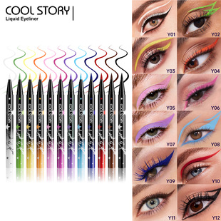 Coolstory Cool Colorful Eyeliner Matte Long-Lasting Quick-Drying Waterproof 12-Color Face Painting Cross-Border Makeup