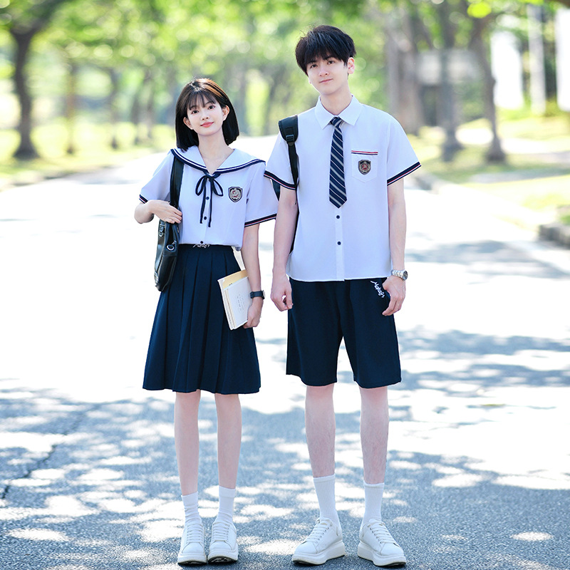 Junior High School Student Class Uniform Set, Summer College Style Jk Uniform Shirt, Elementary School Student Graduation Photo Stage Chorus Performance Outfit