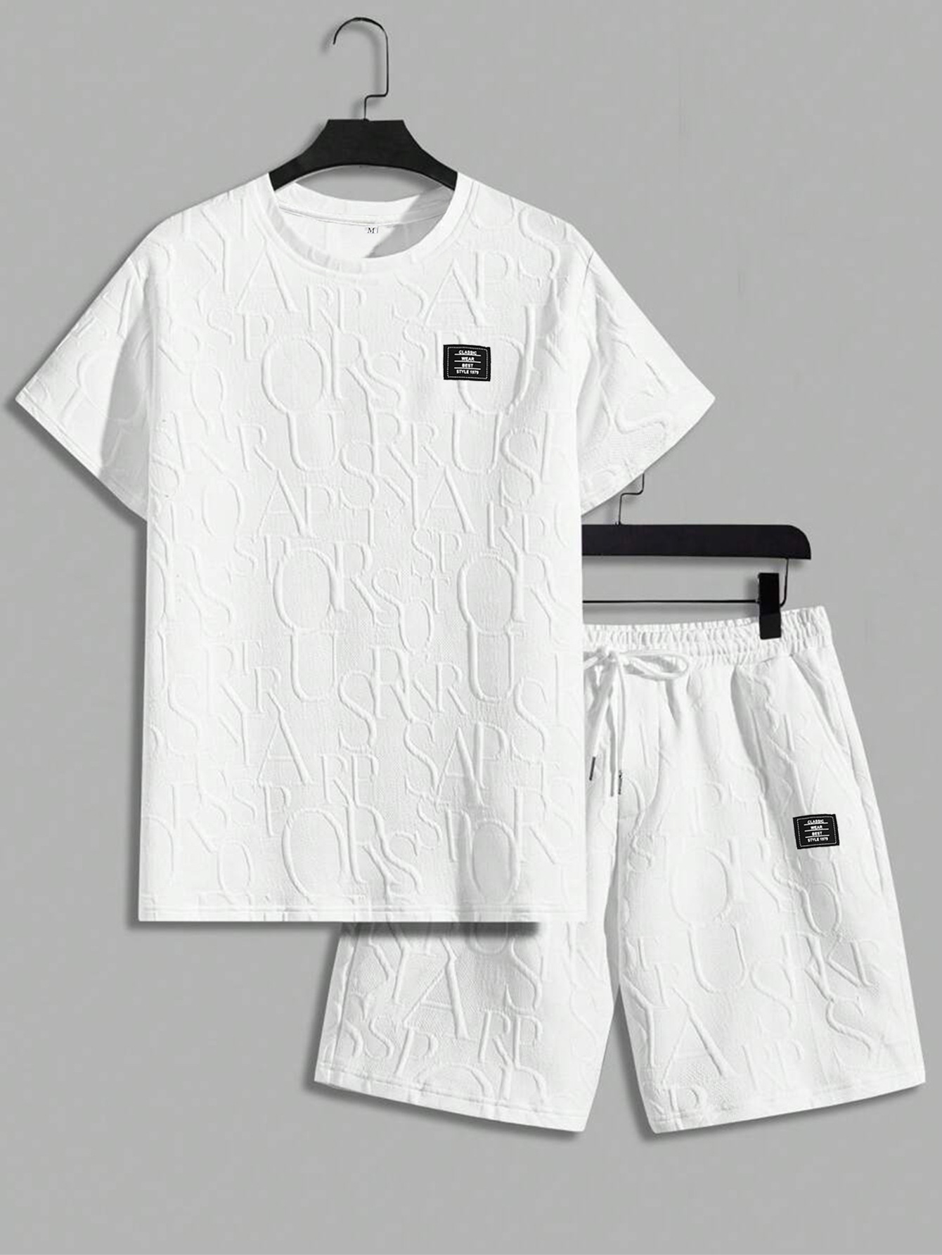 Herren Strick Anzug Mit Jacquard Muster Kurzarm Sommer Freizeit_voghion.com