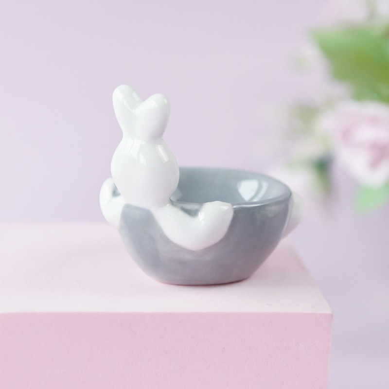 Cerámica huevo de cerámica decorativa de regalo de huevo irregular creativo único desayuno casero decorativo de plato de sabor