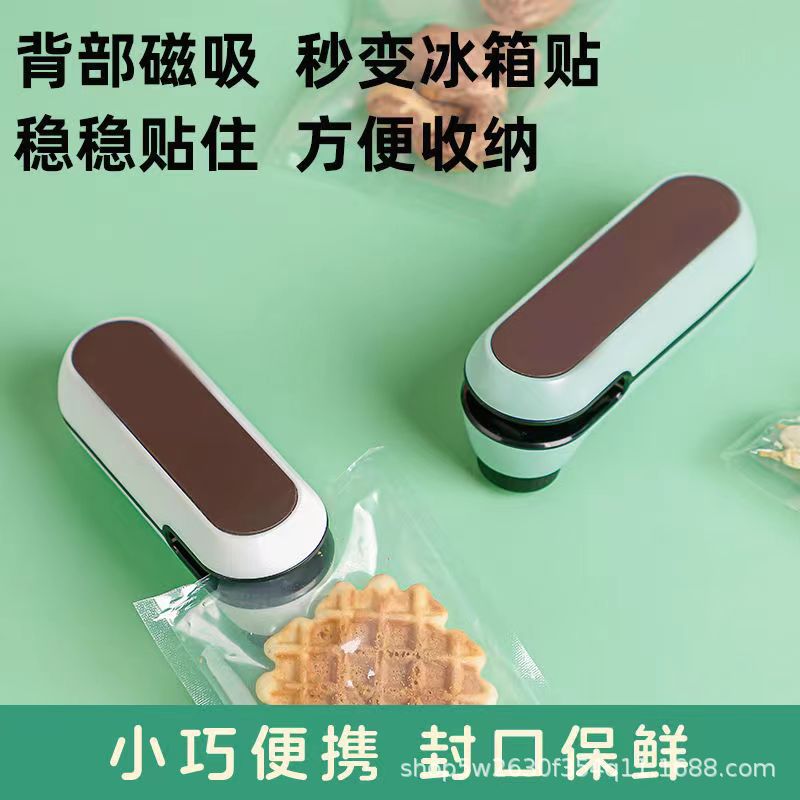 Máquina de sellado de carga de perilla Mini sellador Clip de sellado doméstico portátil Snacks Fabricante a prueba de humedad Modelo privado Spot