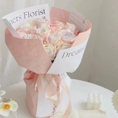 滿緣新品立體壓紋浮雕包花紙花店藝術紙鮮花花束包裝紙花藝牛皮紙