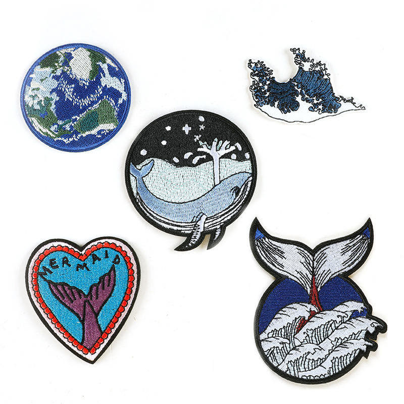 电脑绣花标布标服装辅料DIY配饰布贴刺绣卡通圆形动物徽章补丁贴