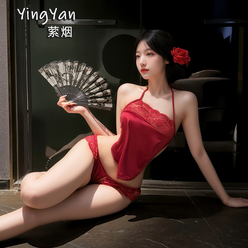Sexy Lingerie That Doesn'T Require Taking Off the Bellyband, Sexy Pajamas, Uniform Set, Tempting Qqny Bed Teasing Pajamas, Hot and Spicy