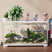 鱼缸水族箱塑料透明懒人金鱼缸客厅阳台家用造景中小型生态桌面缸