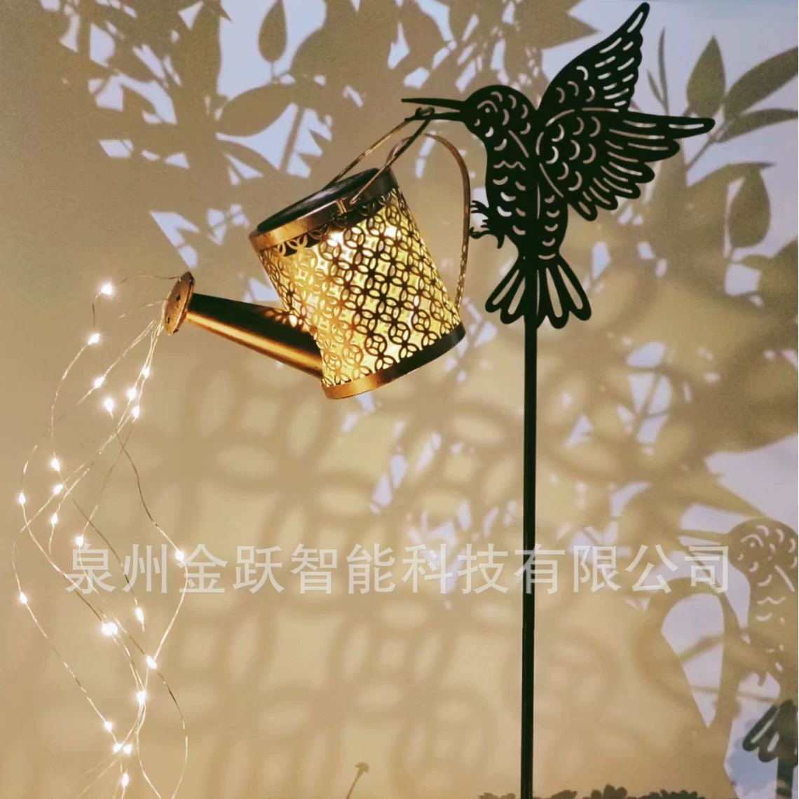 Foreign trade Baihua Fairy Hummingbird Copper Coin Solar Kettle Lamp Decoration Outdoor Courtyard Lawn Landscape Factory Direct Sales