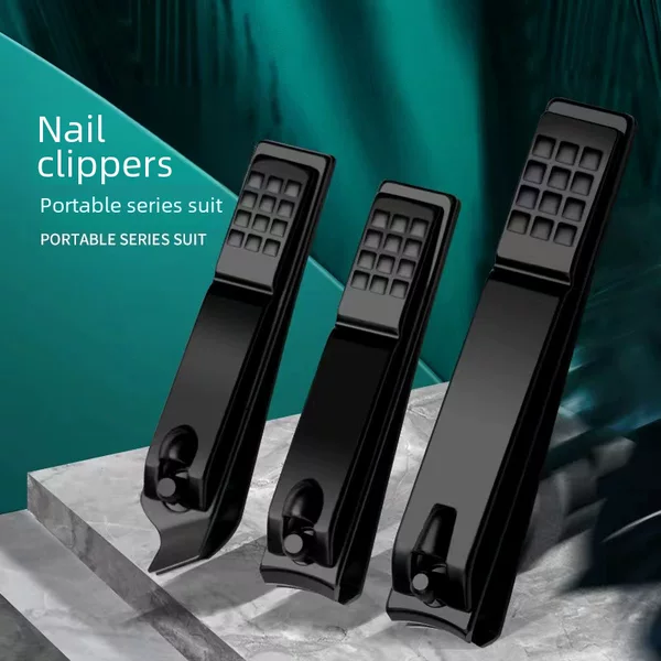 Factory carbon steel black nail clippers new large anti-splash nail clippers manicure nail clippers set