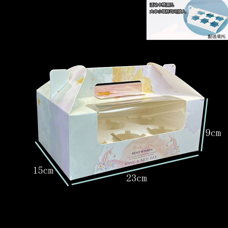 Caja de cupcake portátil cupcake transparente ventana pequeña taza de pastel de la tarde té tarta caja de embalaje de postre