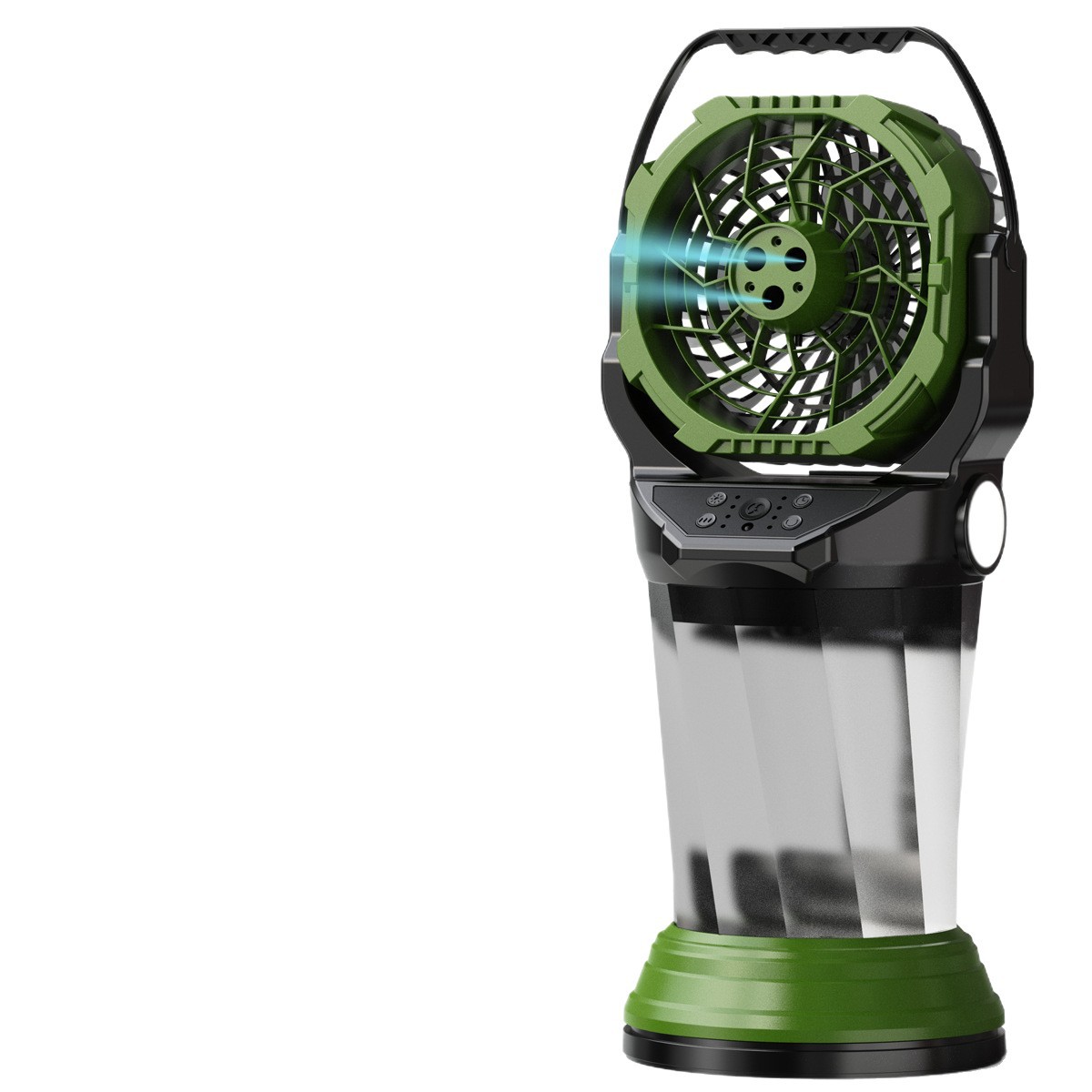 Ventilador Multifuncional de Camping con Pulverizador con Luz RGB Control Remoto y Oscilación para Exterior