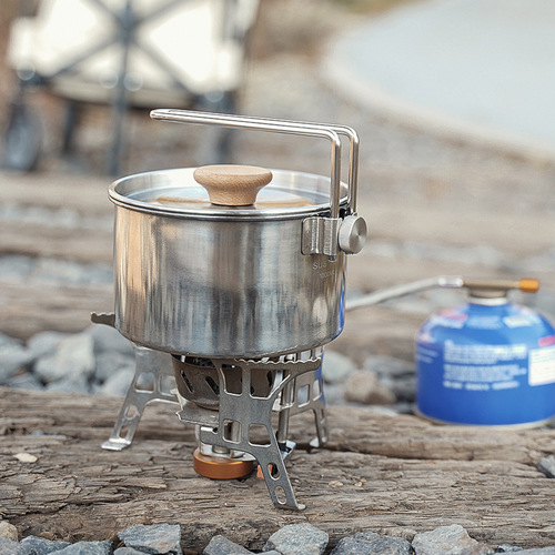 Outdoor portable stainless steel instant noodle pot multi-functional camping detachable kettle picnic leisure fishing coffee pot