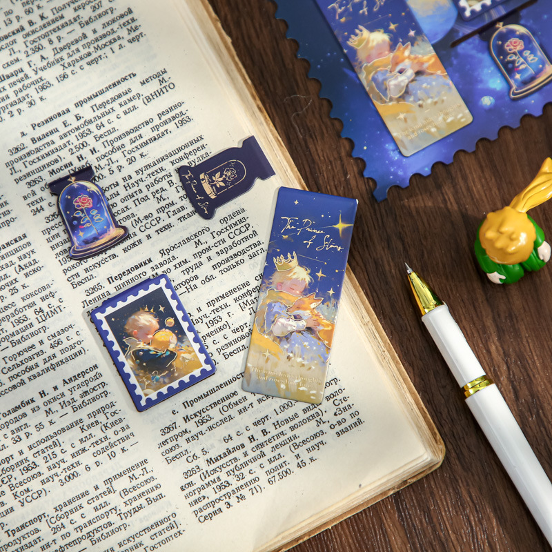Mr. Paper Magnetic Bookmarks Viajes al Universo Serie de personajes originales Ilustración de estudiantes de lectura Magnetic Bookmarks