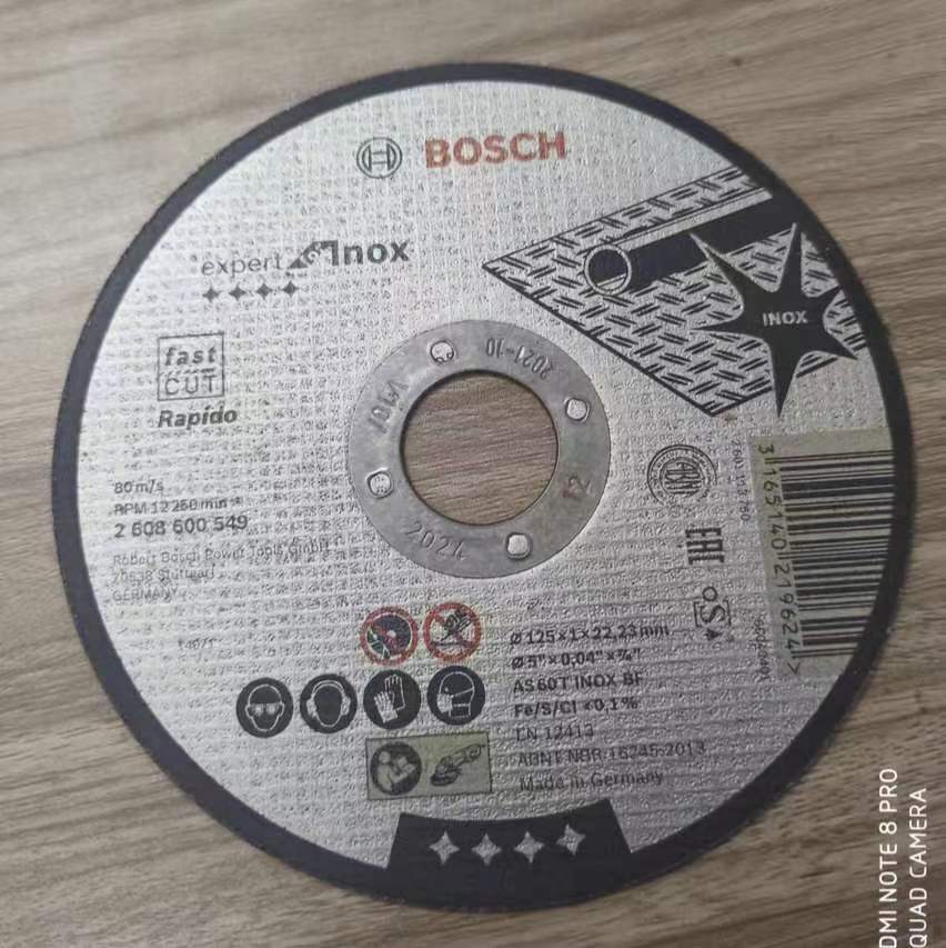 博世切割片原装进口德国125*1*22.23mm货号2608600549不锈钢专用