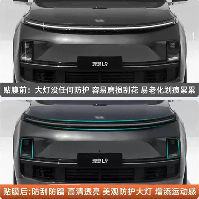 Car headlight protective film, Suitable for ideal L7/L8/L9 blackened