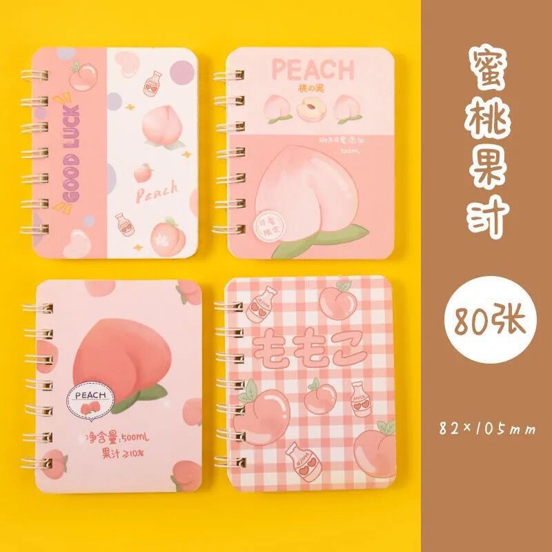 Bobina de dibujos animados de niña corazón pequeño cuaderno lindo mini portátil trompeta cuaderno de tareas de papel cuaderno de bolsillo