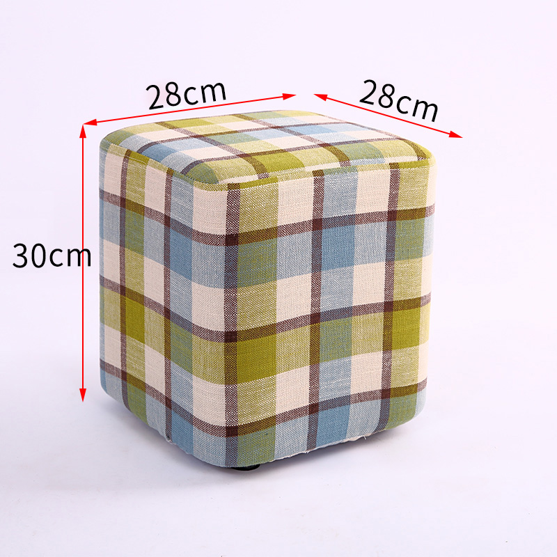 Taburete de tela de madera maciza para cambiar zapatos Taburete de moda Taburete de sofá creativo Taburete de mesa de centro Taburete redondo Taburete de banco pequeño para el hogar