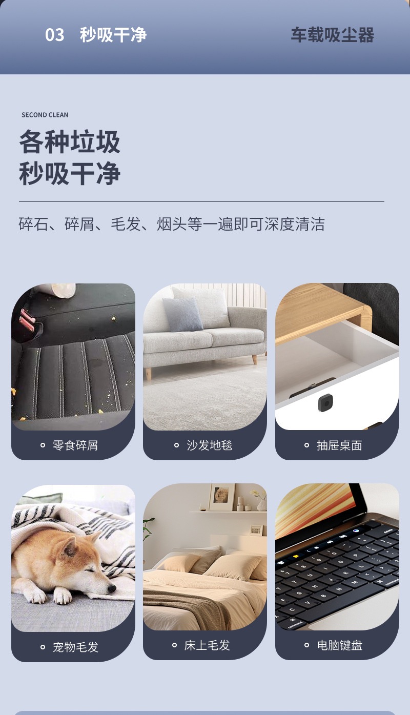 Blow and Suction Dual-Purpose Car Vacuum Cleaner Mini Portable Car Supplies Plastic Abs Handheld Vacuum Cleaner in Car