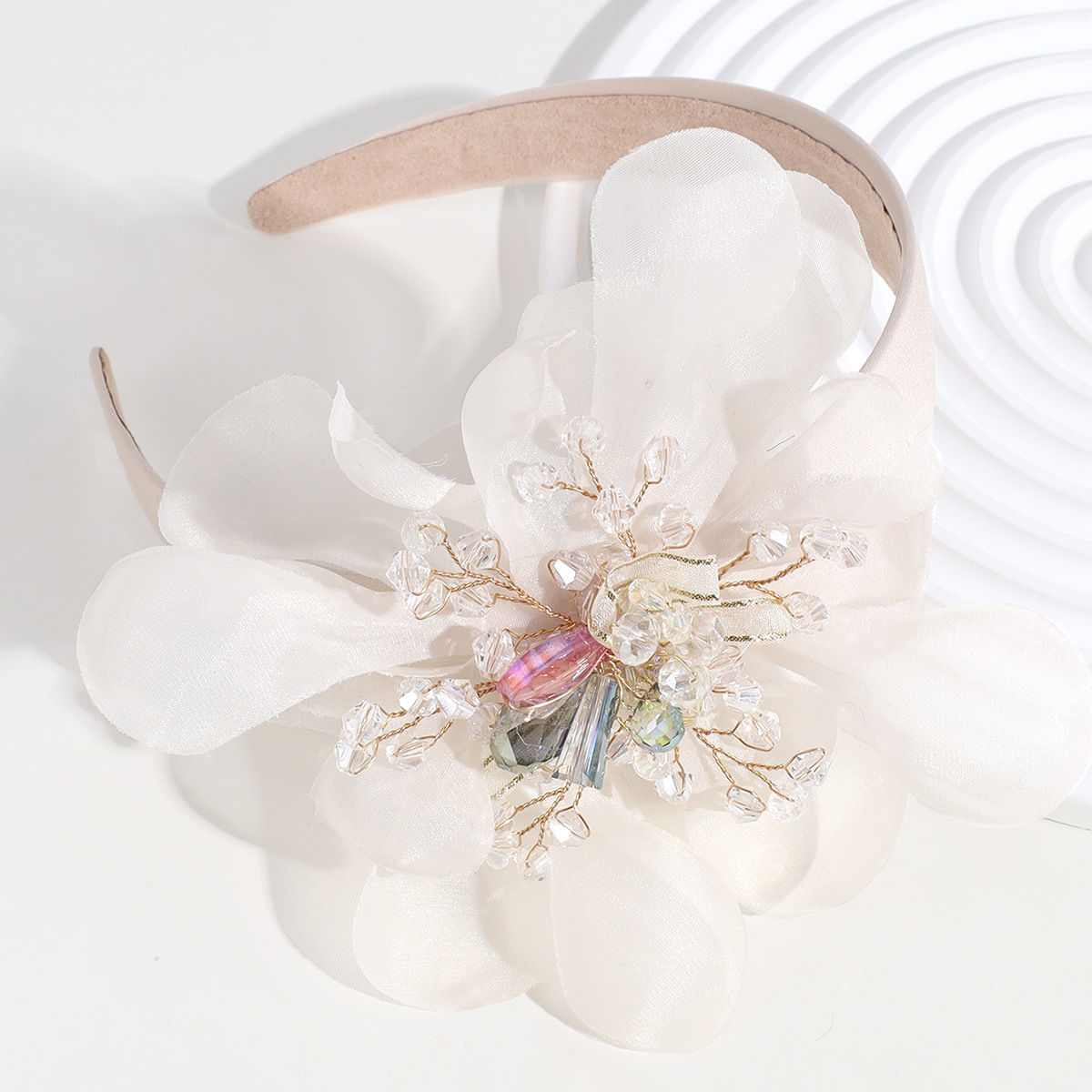 1 Piece Quantity Elegant Sweet Flower Cloth Rhinestone Hair Band