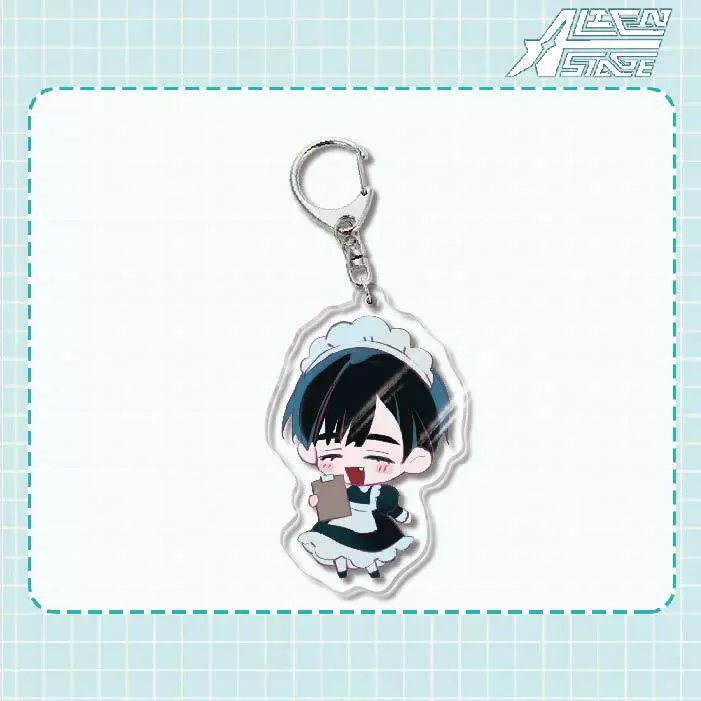 Acrylic keychain (Alien Stage) Mizi Sua, double‑sided 6 cm, metal ring & clasp