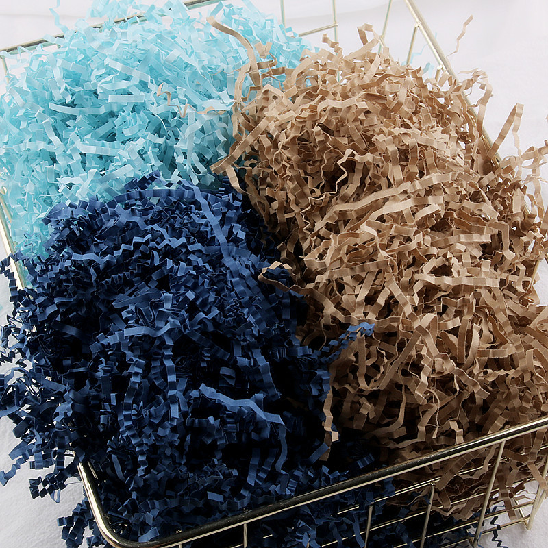 Retro pleated birthday gift raffia decorative gift box packaging box filler gift gift box shredded paper silk English