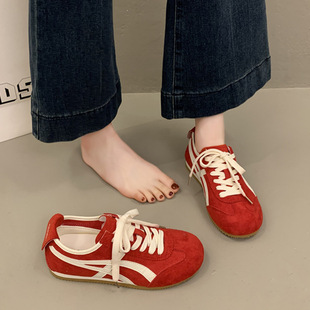 Agande Training Shoes Women's Shoes 2025 New Popular Summer Thin Super Popular Versatile Sports and Leisure Red Sneakers
