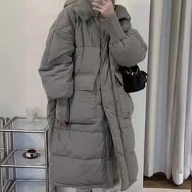 韩国东大门反季冬季新款时尚宽松百搭小众中长款加厚保暖棉服外套