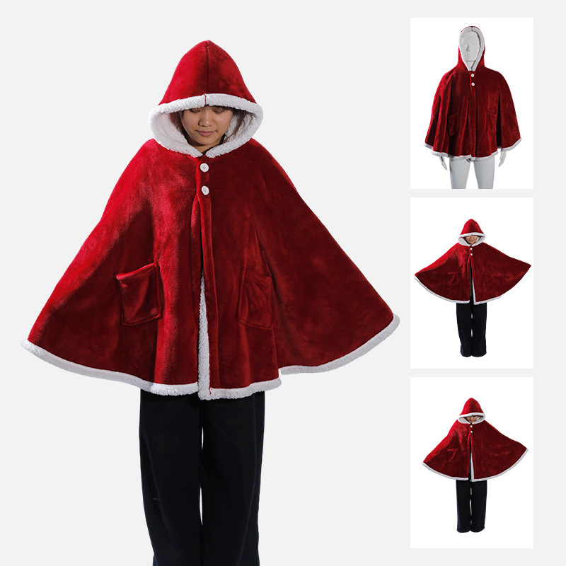 Cross-Border Thickened Flannel Shawl Lunch Break Blanket Hooded Home Leisure Lazy Sofa Tv Blanket Cloak Fluffy Cross-Border Thickened Flannel Shawl Lunch Break Blanket Hooded Home Leisure Lazy Sofa Tv Blanket Cloak Fluffy
