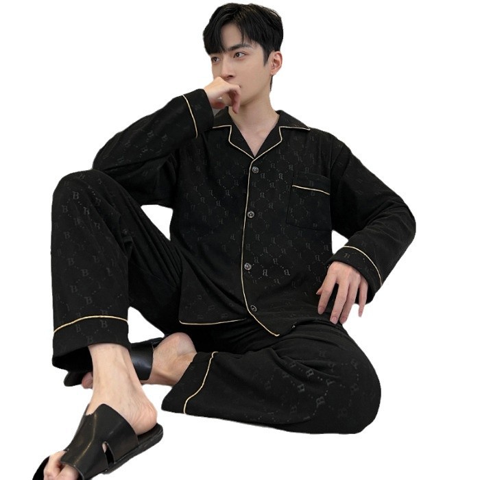 2024 nuevo pijama de terciopelo para hombres primavera, otoño, invierno, terciopelo de coral grueso, ropa cálida para el hogar se puede usar fuera