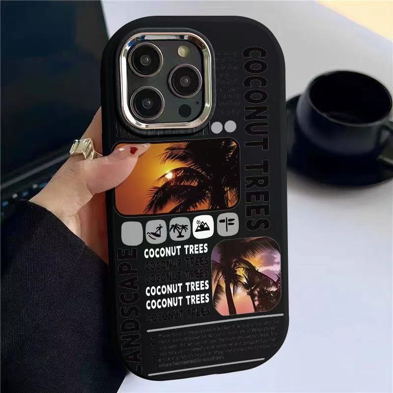 潮牌椰子树14pro适用15promax苹果手机壳iphone16小众13pro欧美12