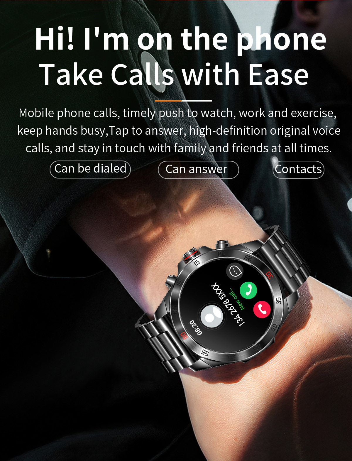 Smartwatch uomo con cardiofrequenzimetro e chiamate bluetooth_voghion.com