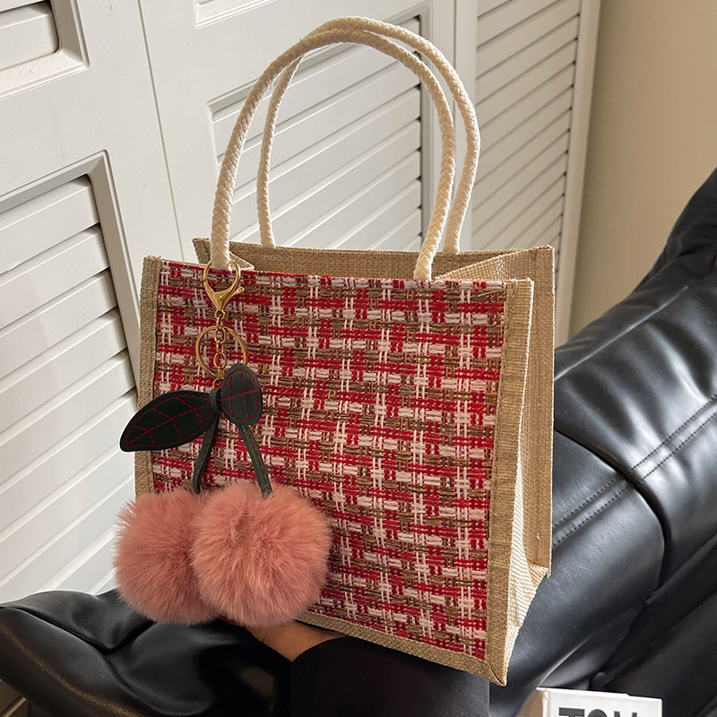 Borsa a tracolla piccola da ufficio in stile giapponese per ragazza, in lino per donna, modello 2024, alla moda e di tendenza_voghion.com
