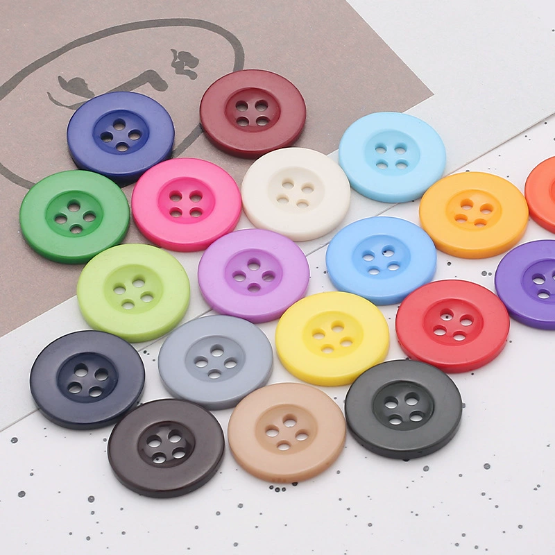 Красочная рубашка с широкими пуговицами, детская одежда, Круглый свитер на пуговицах с четырьмя глазами, плащ из смолы, прошитая вручную пуговица, сделай сам