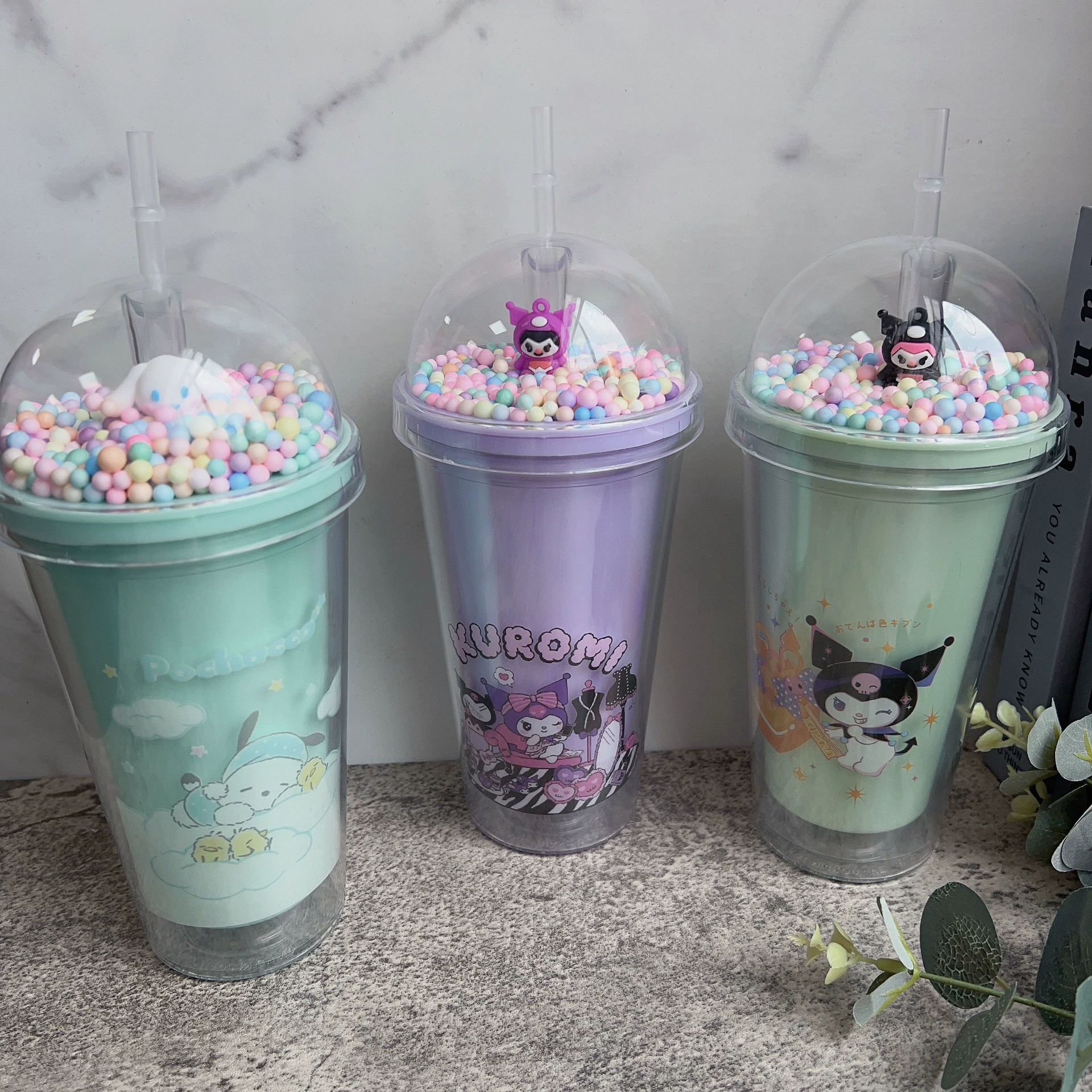 Plastic straw, double-layer high quality nail sequins with glass, (Cross-border trading), new collection