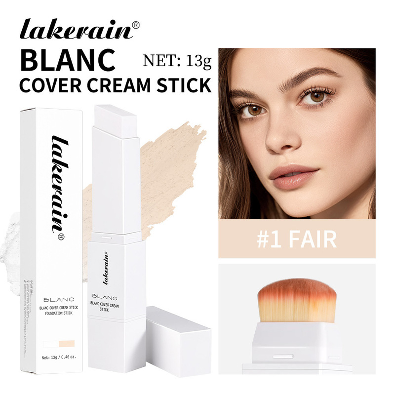 跨境lakerain二合一变色粉底棒blanc cover cream stick水润轻薄|undefined