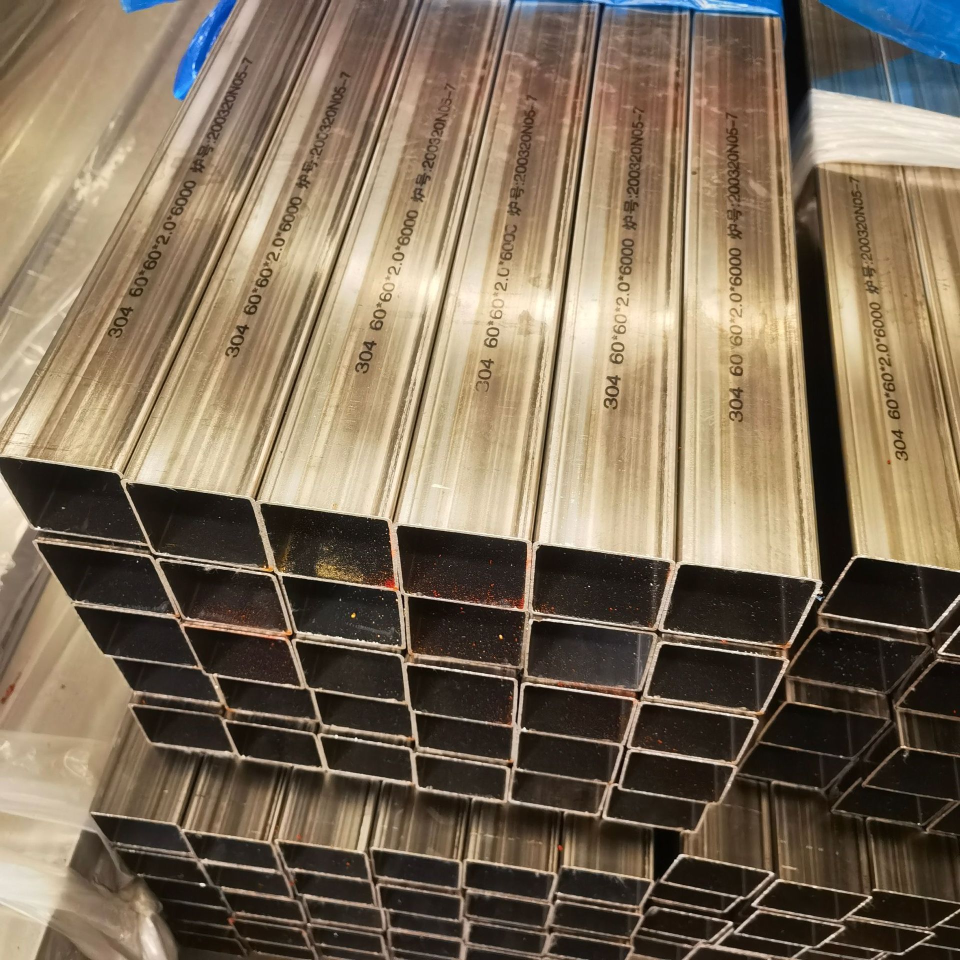 304不锈钢光面拉丝方通印染机械设备电镀用管60现货直发批发