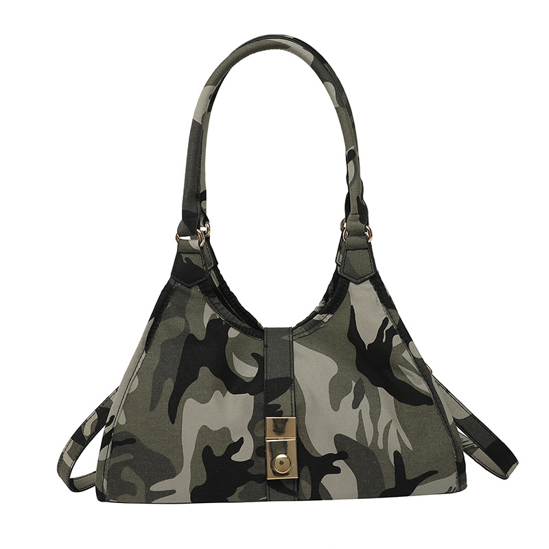 Bolso de axila de textura transfronteriza 2025 verano nuevo bolso de hombro de camuflaje retro bolso de mensajero de gran capacidad mujer