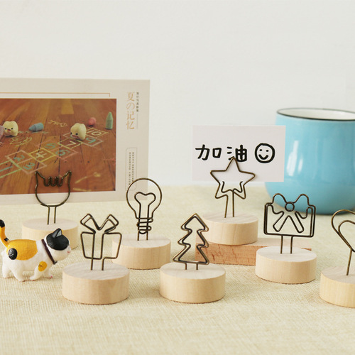 ZAKKA creative retro log note photo holder card holder vertical simple message note decorative ornaments
