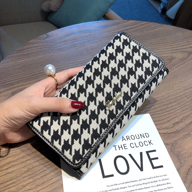 Spot-Lieferung lange Brieftasche für Frauen 2024 neuer Stil aus echtem Leder mit mehreren Kartenfächern Kartentasche Canvas große Kapazität Handytasche trendy_voghion.com