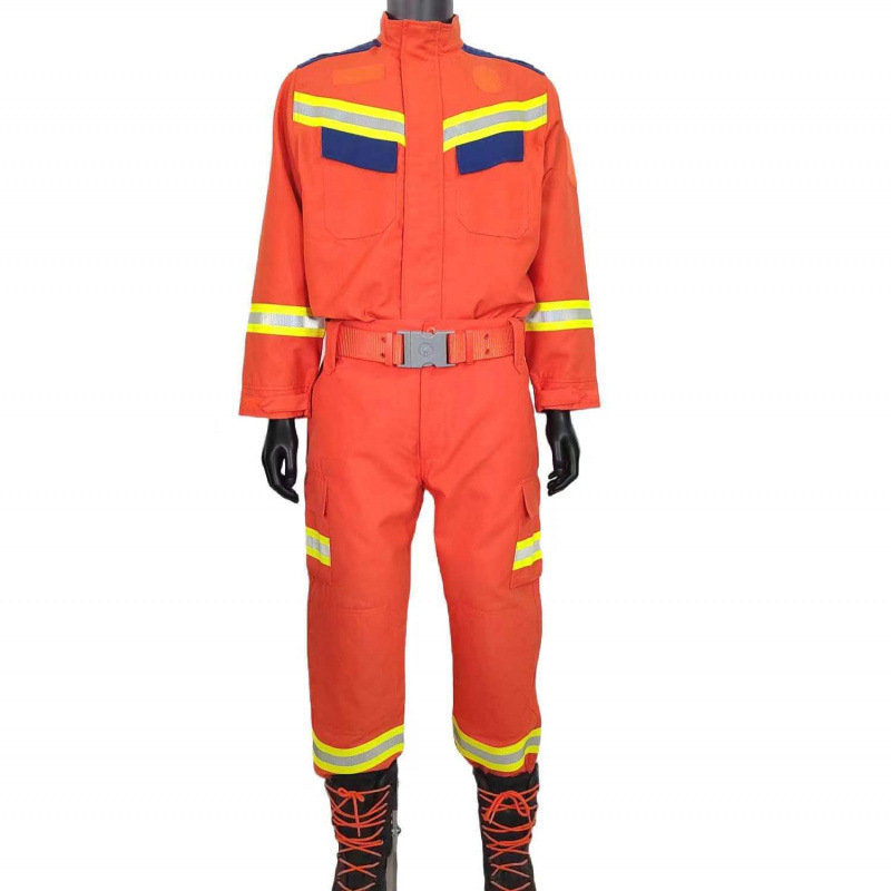 夏季款抢险救援服套装橘红色芳纶阻燃扑火服分体夏款救援服