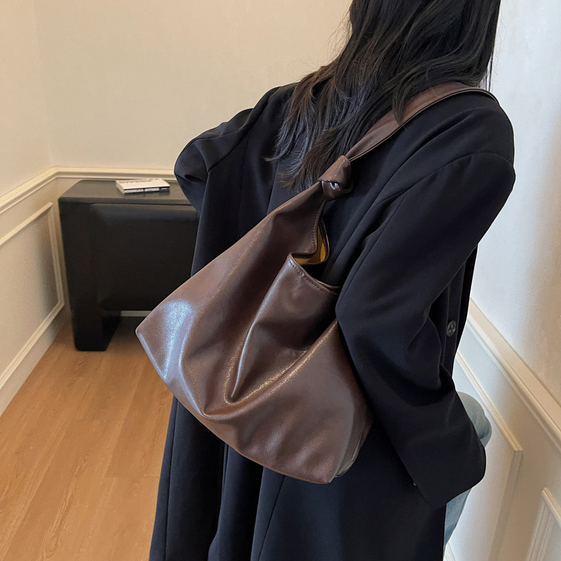 2025款韩版ins百搭网红复古单肩时尚休闲大容量水桶子母女包|undefined