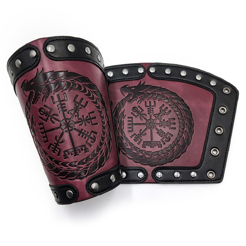 Cross-border multi-platform Nordic Viking style Ouroboros compass embossed wristband COSPLAY stage props