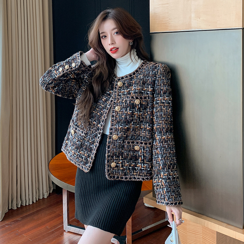 Autumn Quan Zhixian Same Style Generation Gucci French Style Fragrant Style Socialite Woolen Short Coat Tweed Top