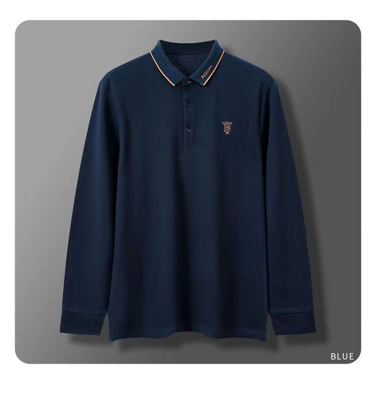 Polo à manches longues pour homme brodé chic et décontracté_voghion.com