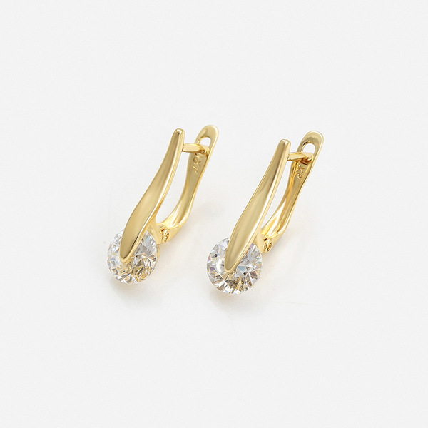 XUPING inlaid artificial gemstone simple and personalized "D" buckle fashionable and elegant teardrop earrings European and American cross-border jewelry