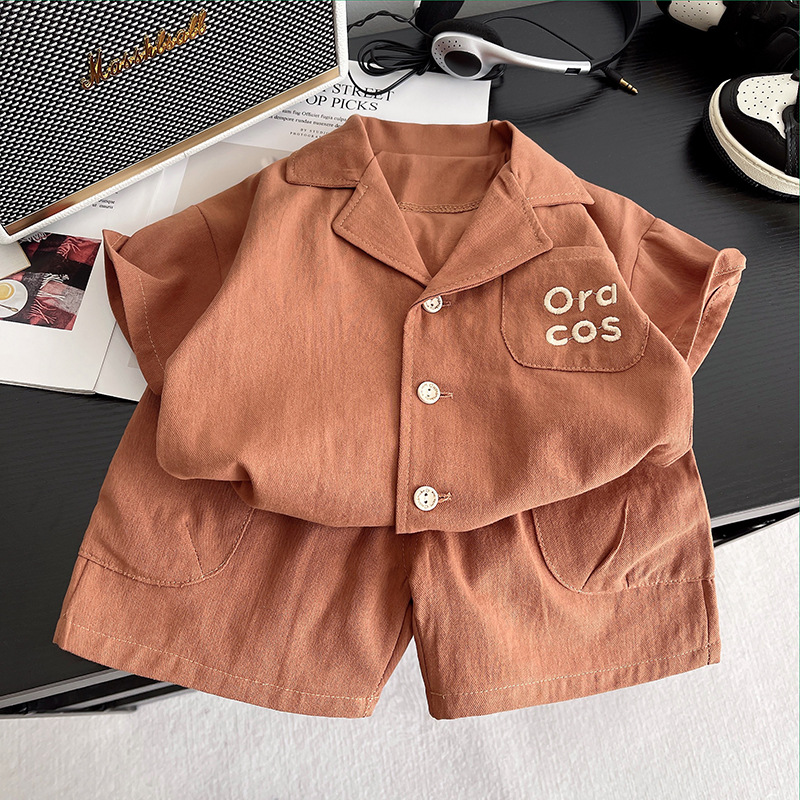 Ensemble d'été best-seller pour garçons 2026, nouveau style enfant avec col de costume et manches courtes, deux pièces pour garçons de 1 à 5 ans, Live ALYCExiyuebaobao_voghion.com
