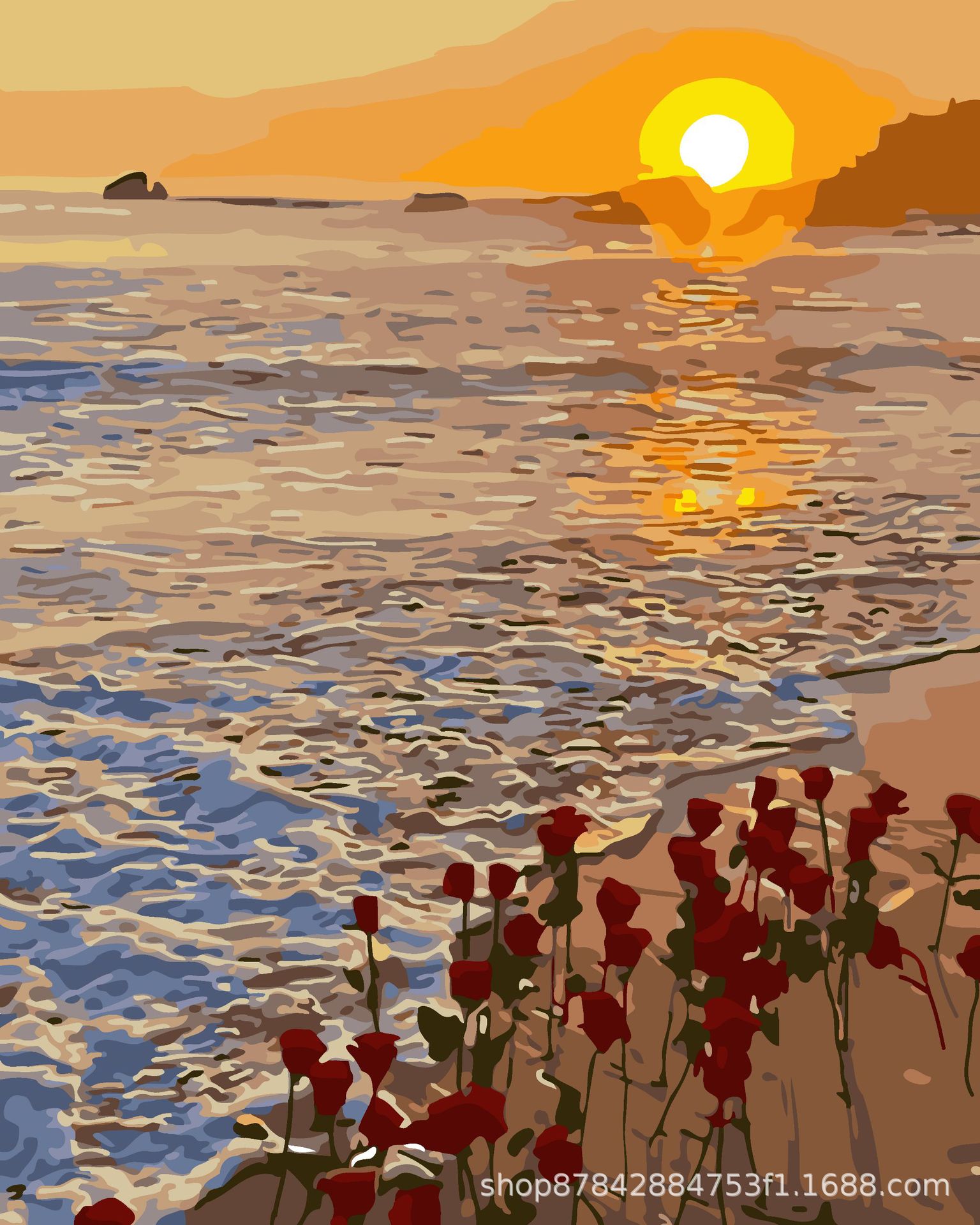 Pintura al óleo digital bricolaje al por mayor hecho a mano relleno de color curación descompresión popular para niños flor nieve montaña decorativa pintura de paisaje