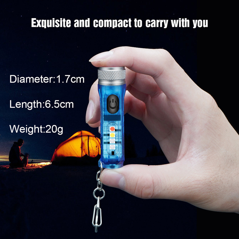 Mini Small Clip Flashlight Strong Light Charging White Red Blue Violet Money Detector Lamp Outdoor Keychain Gift Flashlight