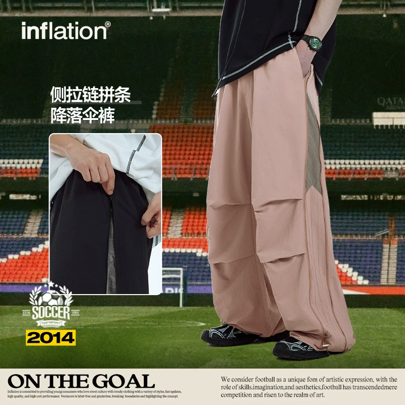 INF мужская одежда | боковая молния с парашютными брюками 2024 весна и лето новый прилив бренд зонтик брюки повседневные брюки