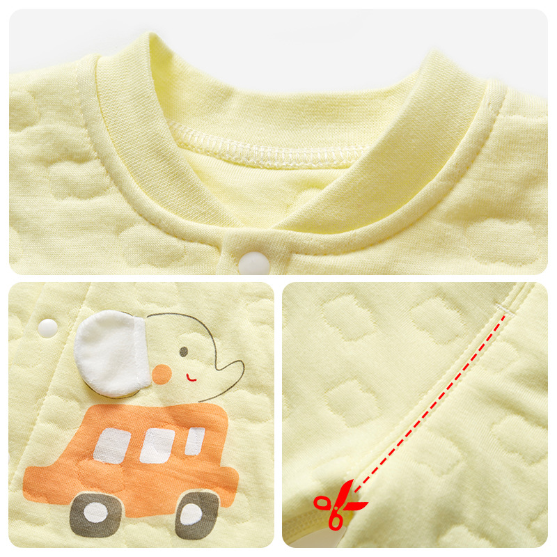 Bebé ropa de otoño pantalones largos otoño e invierno Bebé tocando fondo Delgado acolchado niños y niñas ropa dividida caliente traje de ropa interior para niños